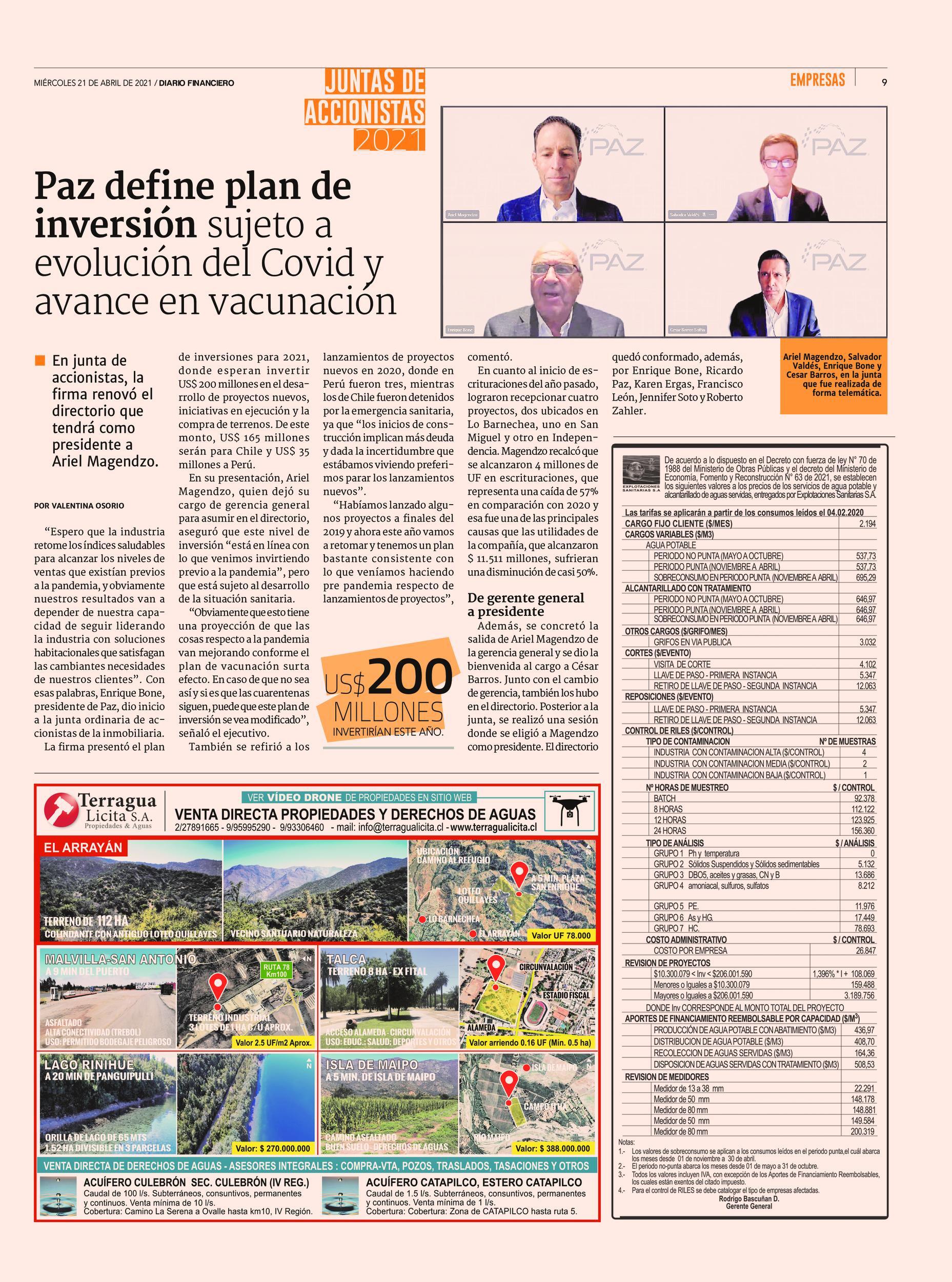 PAZ Corp presentó su plan de Inversión para 2021 y le da la bienvenida a César Barros como su nuevo Gerente General.